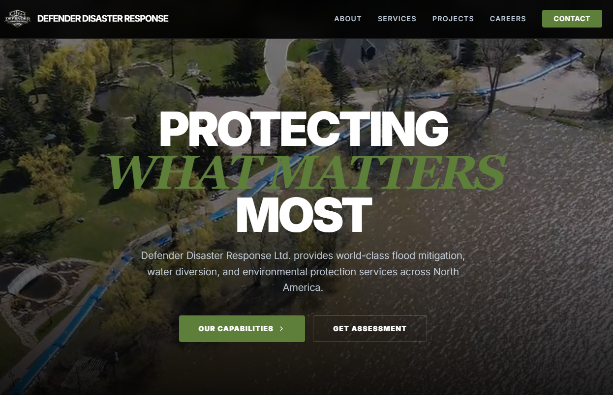 Defender Disaster Response website
